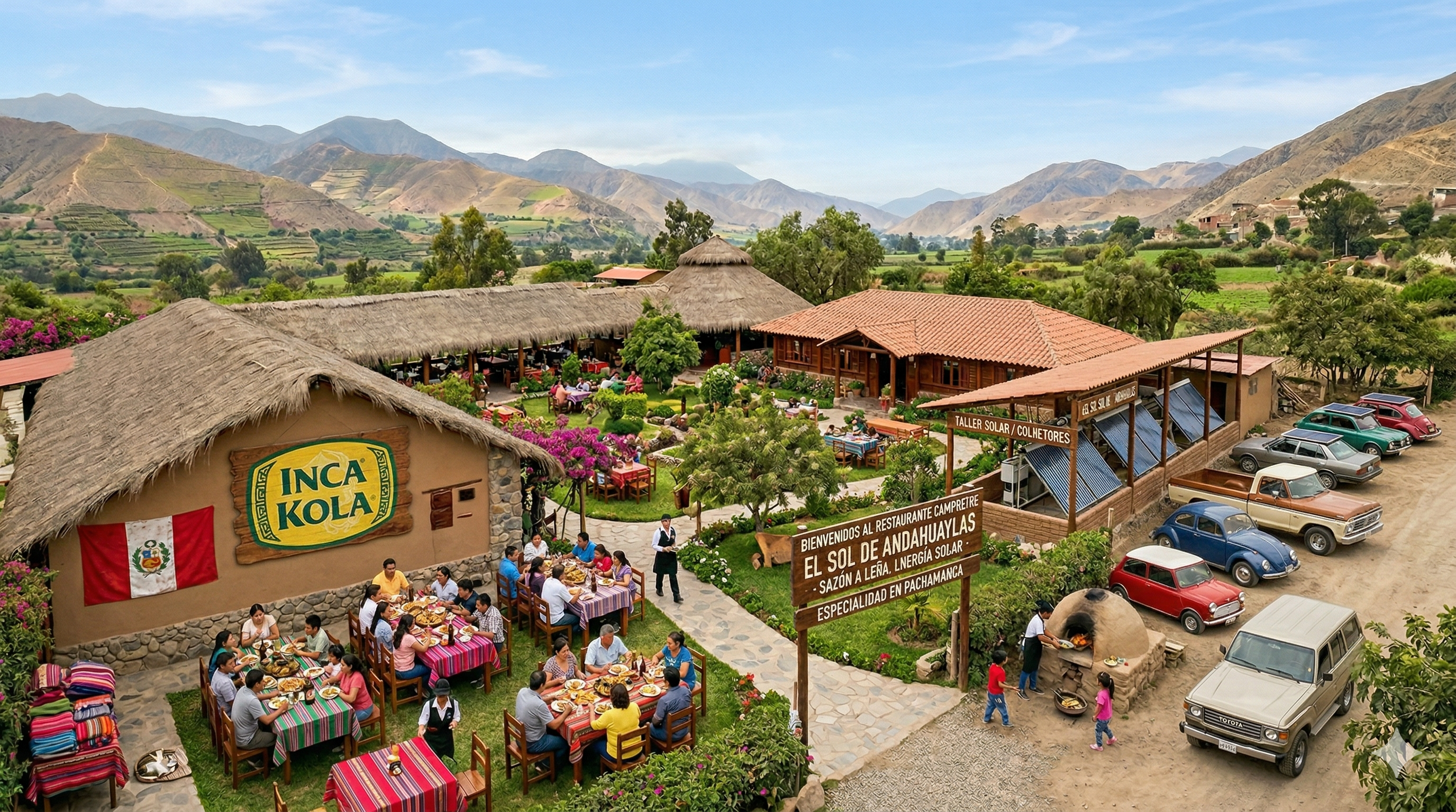 Paneles solares en restaurante campestre en Lima - Sistema off-grid Solaris Perú